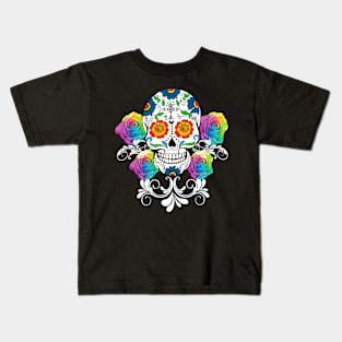 Colorful Day of the Dead Sugar Skulls Kids T-Shirt